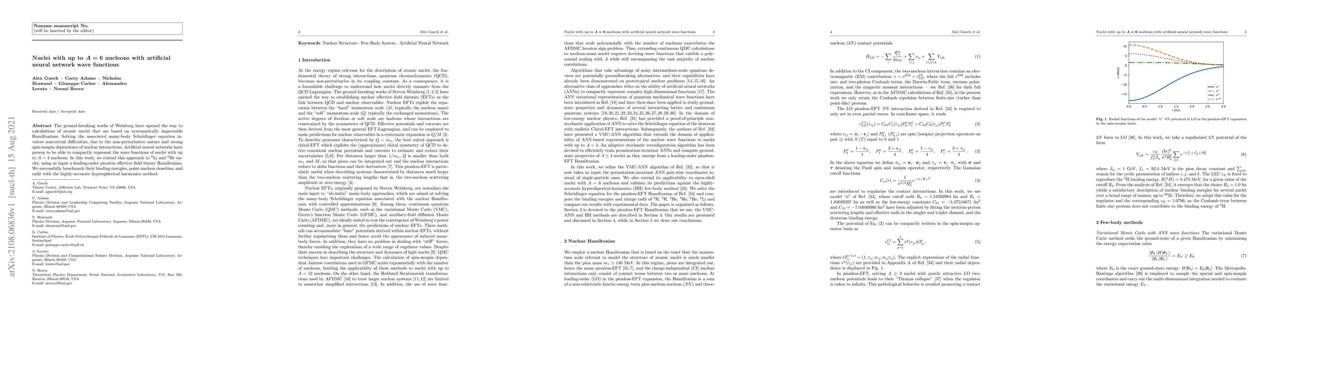 Thumbnail for Nuclei with up to $\boldsymbol{A=6}$ nucleons with artificial neural
  network wave functions