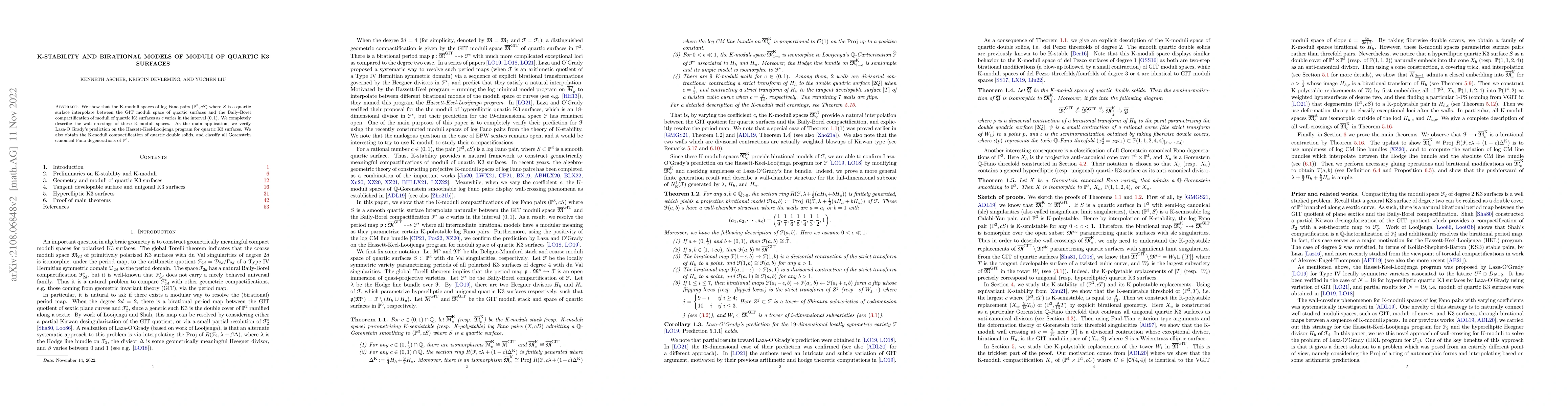 Thumbnail for K-stability and birational models of moduli of quartic K3 surfaces