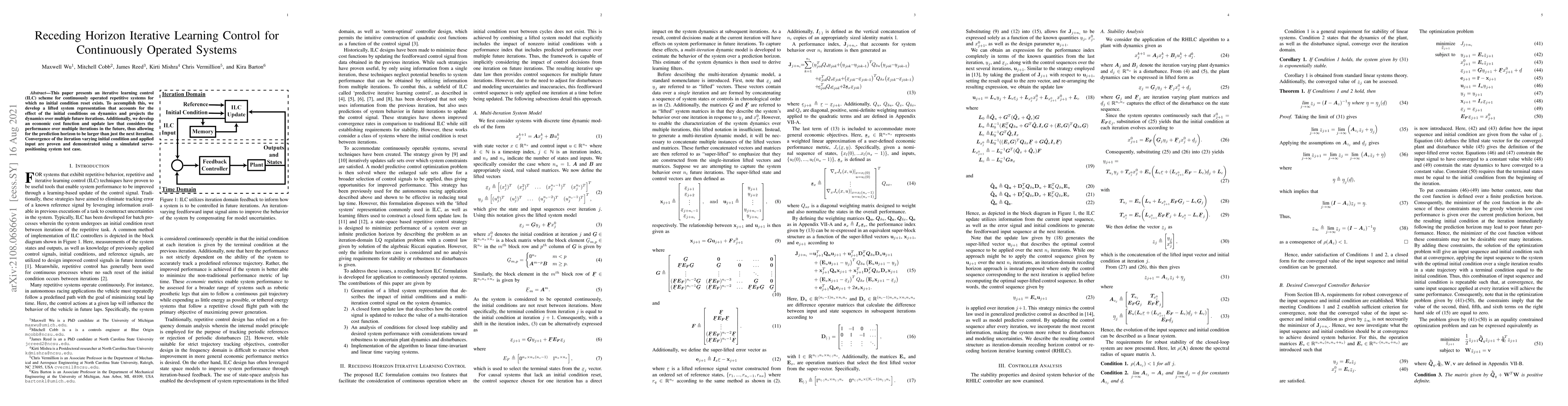 Thumbnail for Receding Horizon Iterative Learning Control for Continuously Operated
  Systems