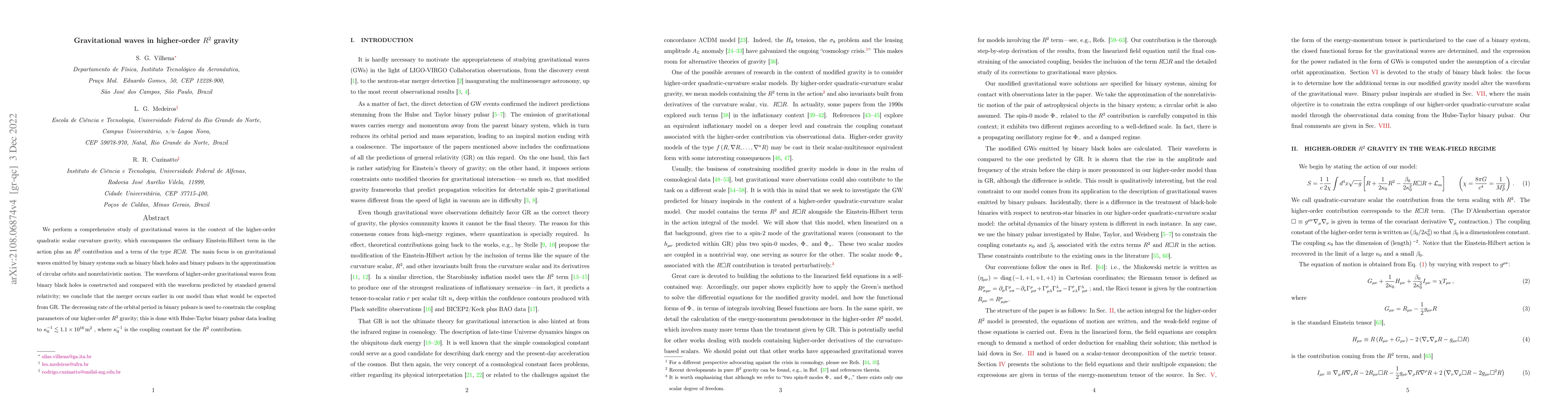 Thumbnail for Gravitational waves in higher-order $R^{2}$ gravity