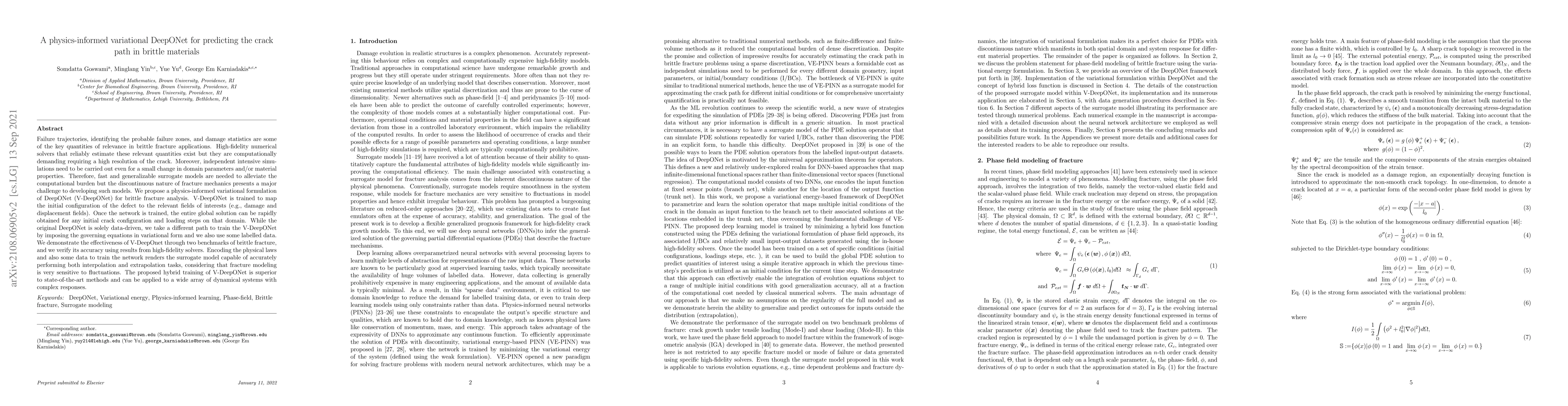 Thumbnail for A physics-informed variational DeepONet for predicting the crack path in
  brittle materials
