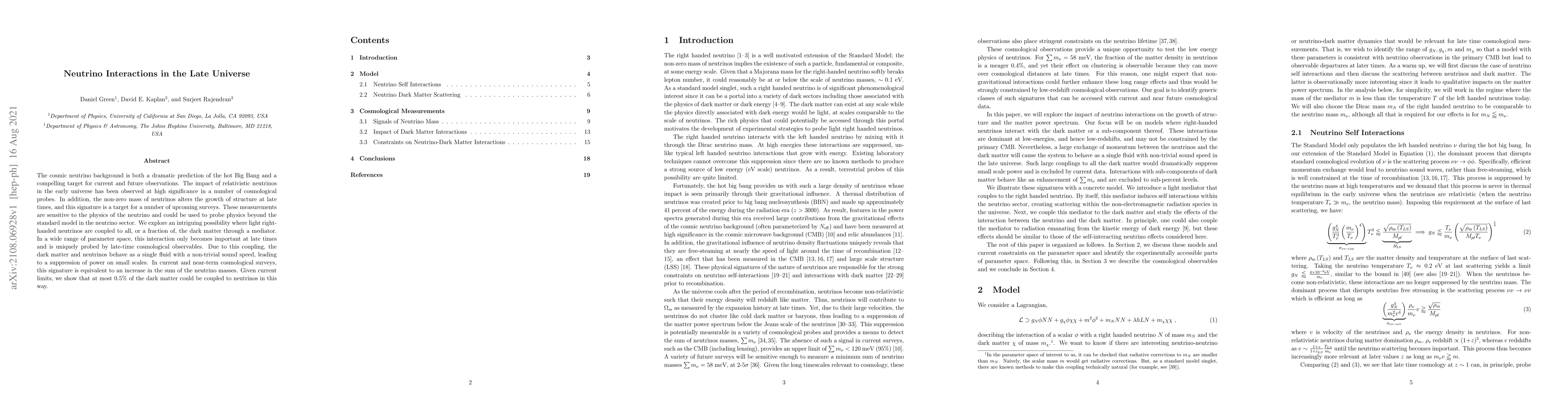 Thumbnail for Neutrino Interactions in the Late Universe