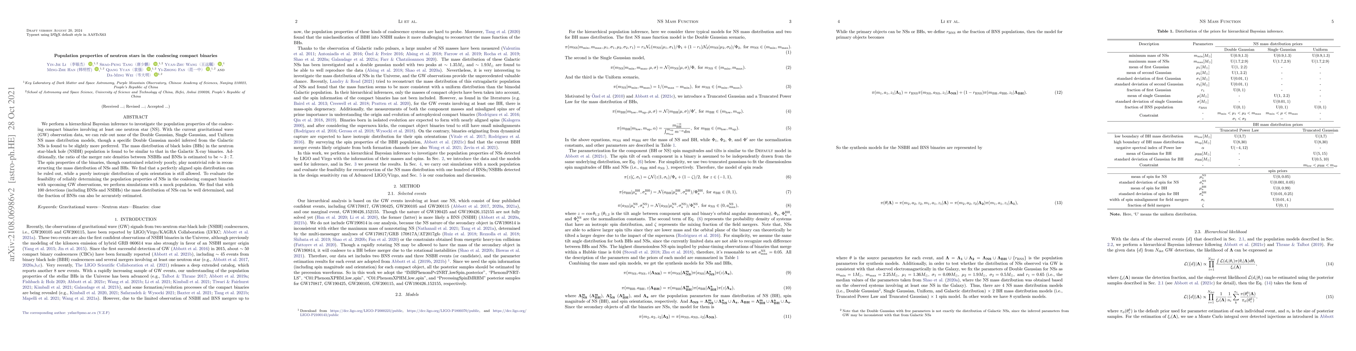 Thumbnail for Population properties of neutron stars in the coalescing compact
  binaries