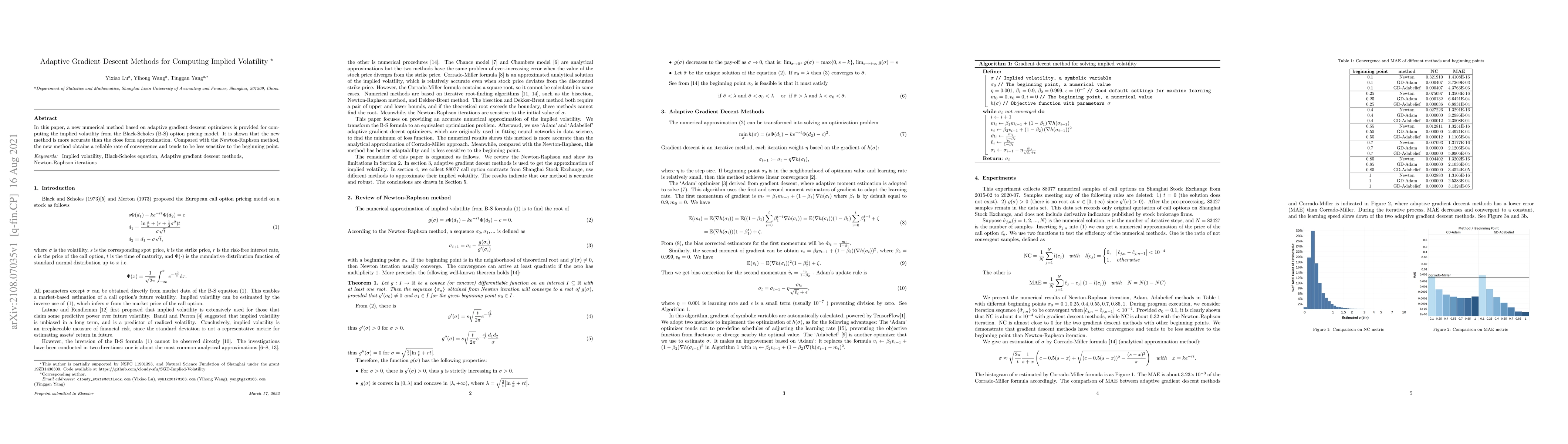 Thumbnail for Adaptive Gradient Descent Methods for Computing Implied Volatility
