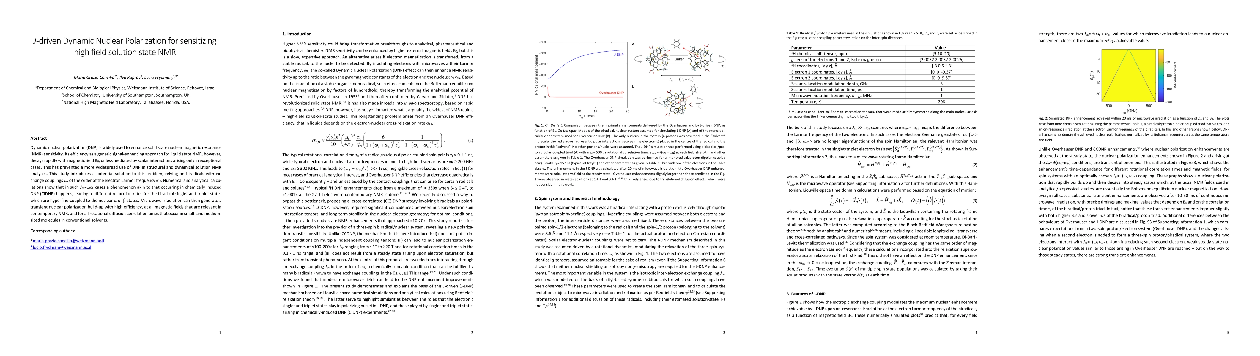 Thumbnail for J-driven Dynamic Nuclear Polarization for sensitizing high field
  solution state NMR