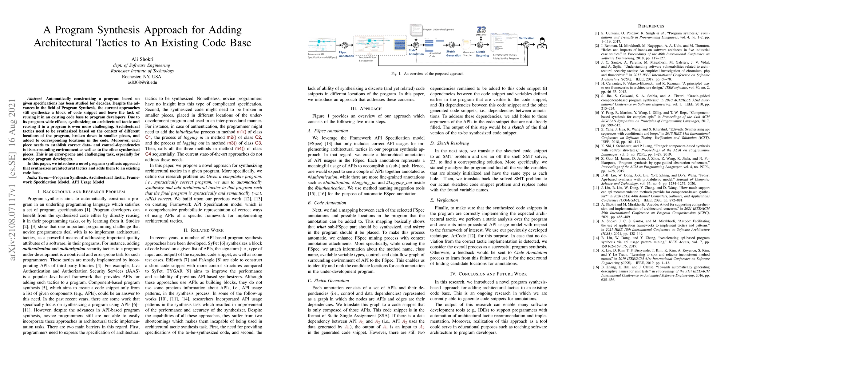 Thumbnail for A Program Synthesis Approach for Adding Architectural Tactics to An
  Existing Code Base