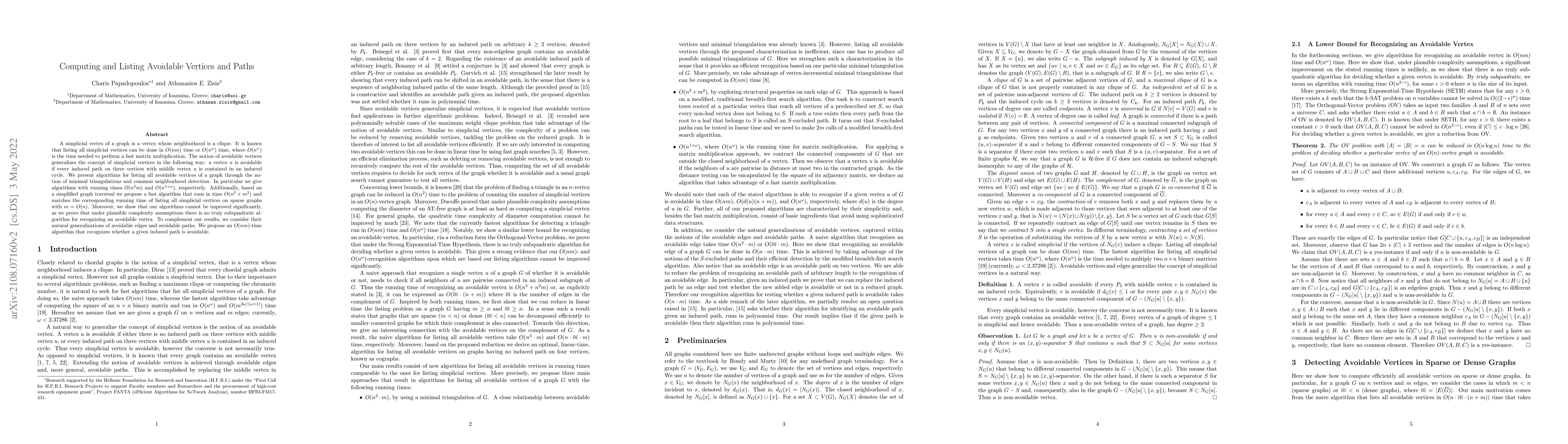 Thumbnail for Computing and Listing Avoidable Vertices and Paths