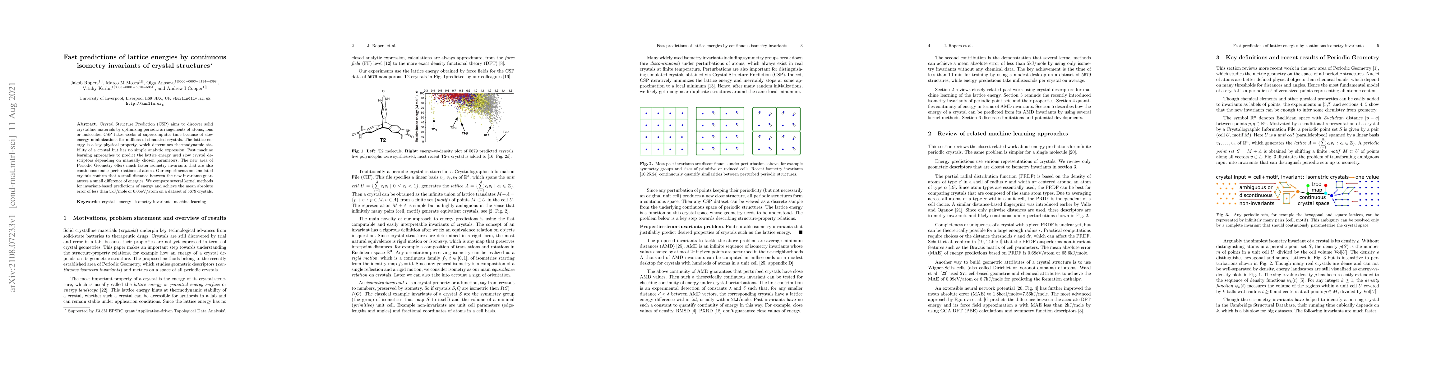 Thumbnail for Fast predictions of lattice energies by continuous isometry invariants
  of crystal structures