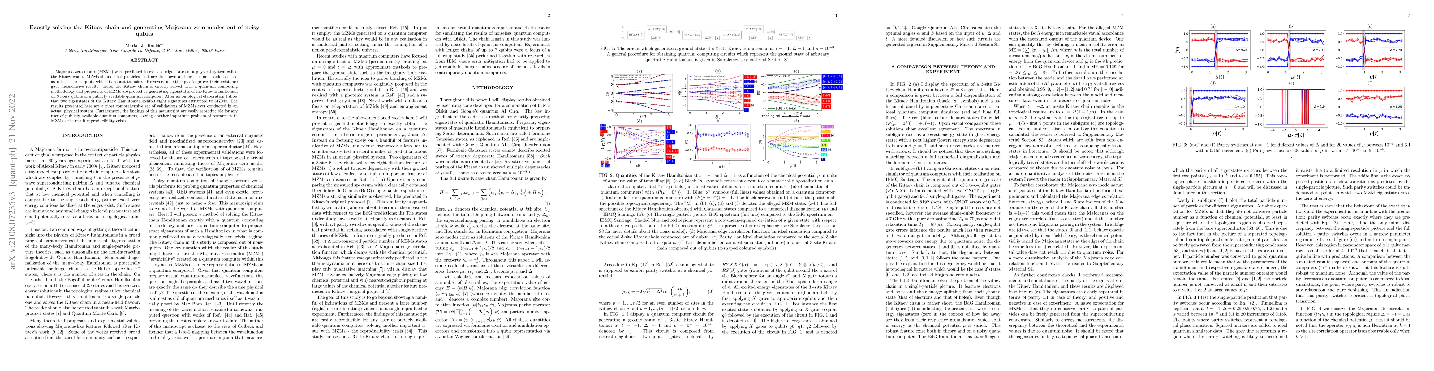 Thumbnail for Exactly solving the Kitaev chain and generating Majorana-zero-modes out
  of noisy qubits