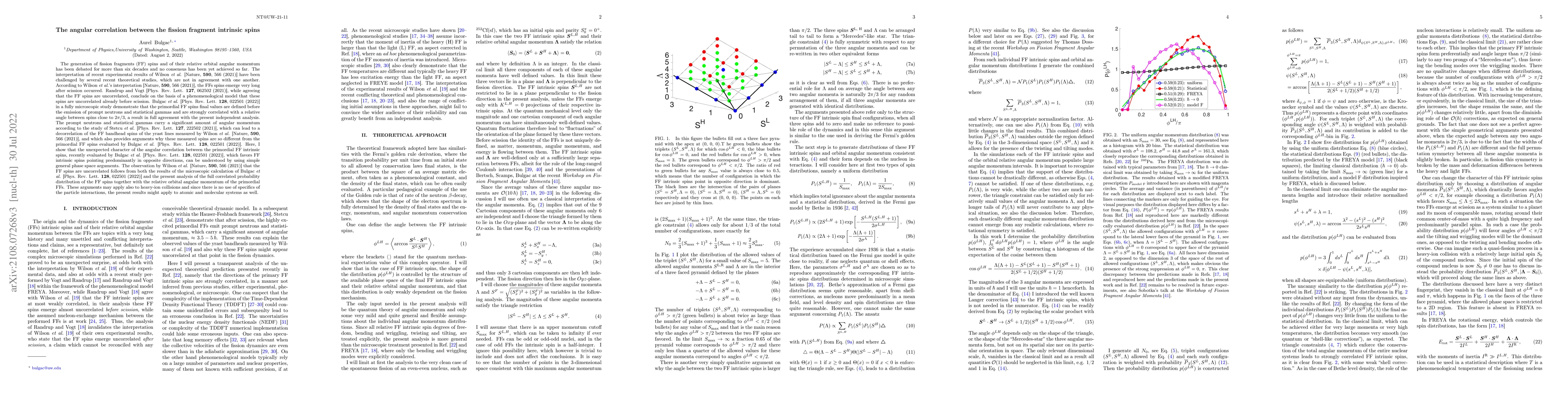 Thumbnail for The angular correlation between the fission fragment intrinsic spins