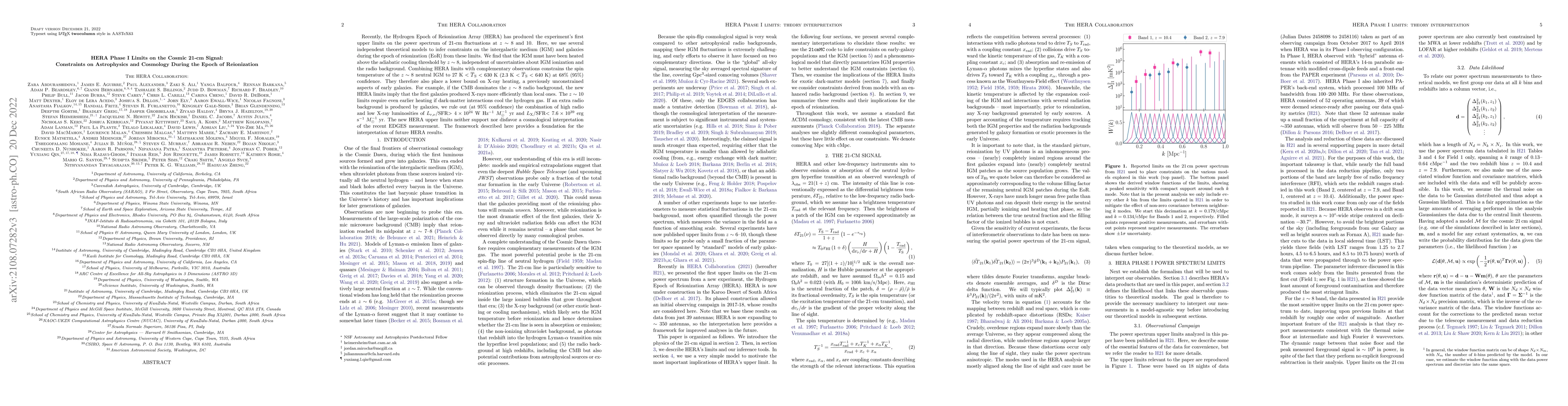 Thumbnail for HERA Phase I Limits on the Cosmic 21-cm Signal: Constraints on
  Astrophysics and Cosmology During the Epoch of Reionization