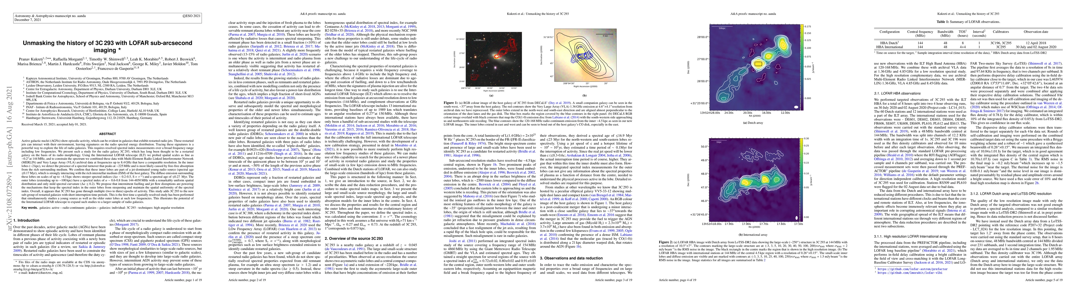 Thumbnail for Unmasking the history of 3C 293 with LOFAR sub-arcsecond imaging