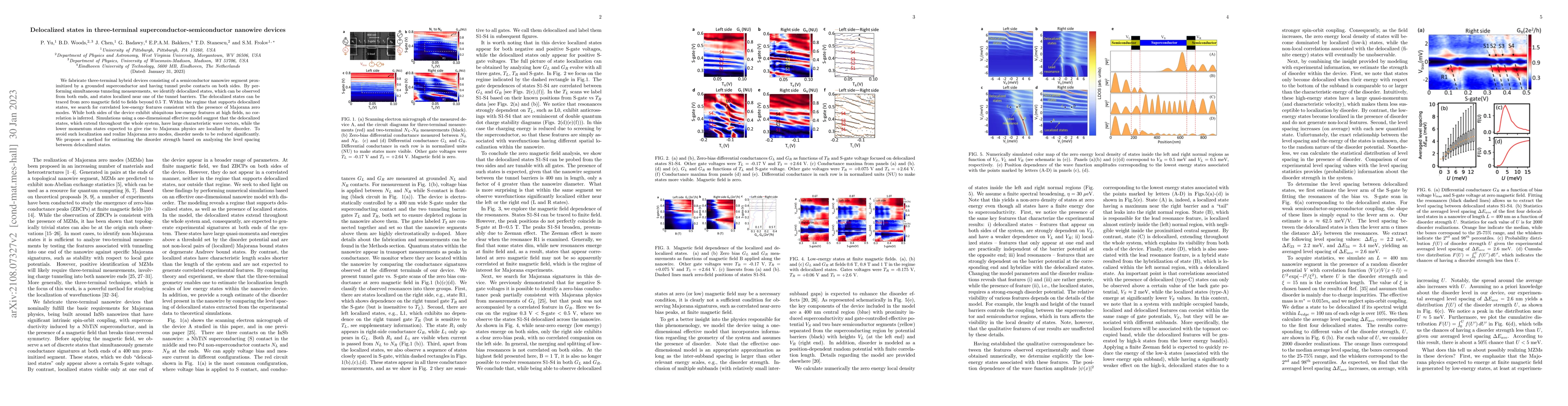Thumbnail for Delocalized states in three-terminal superconductor-semiconductor
  nanowire devices