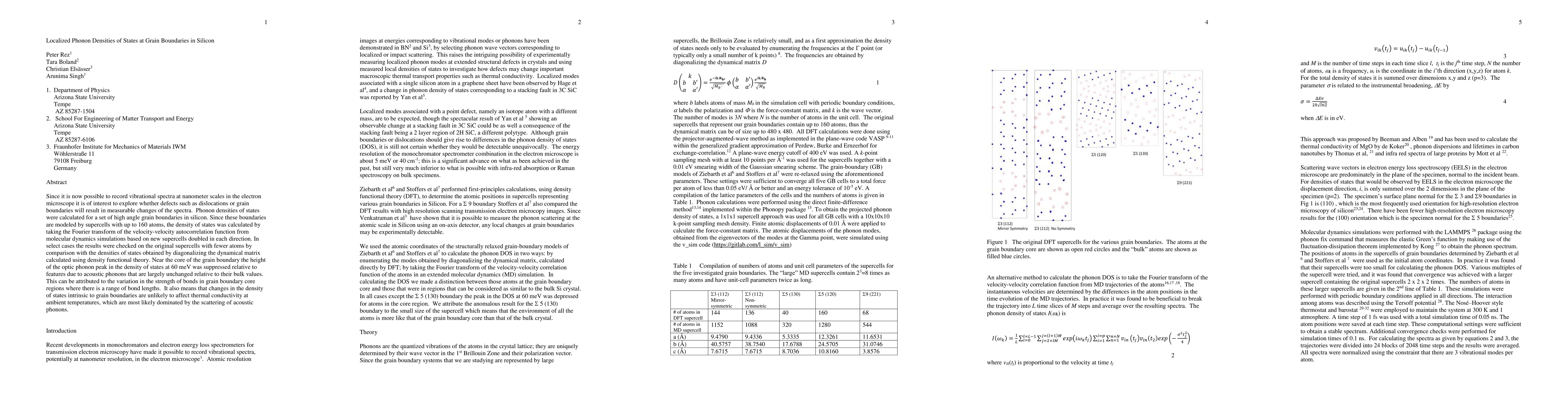 Thumbnail for Localized Phonon Densities of States at Grain Boundaries in Silicon