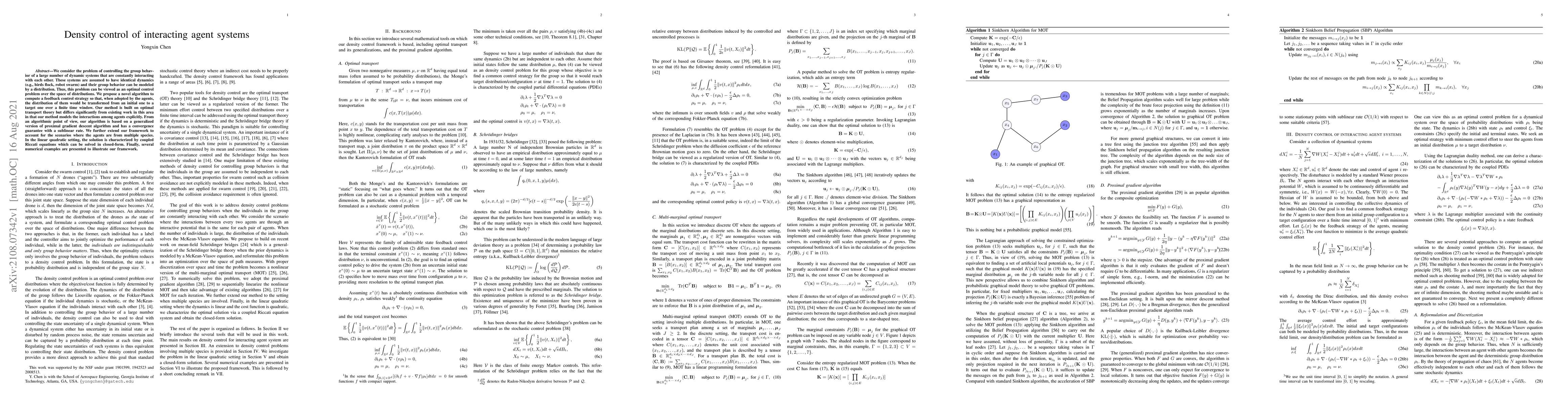 Thumbnail for Density control of interacting agent systems