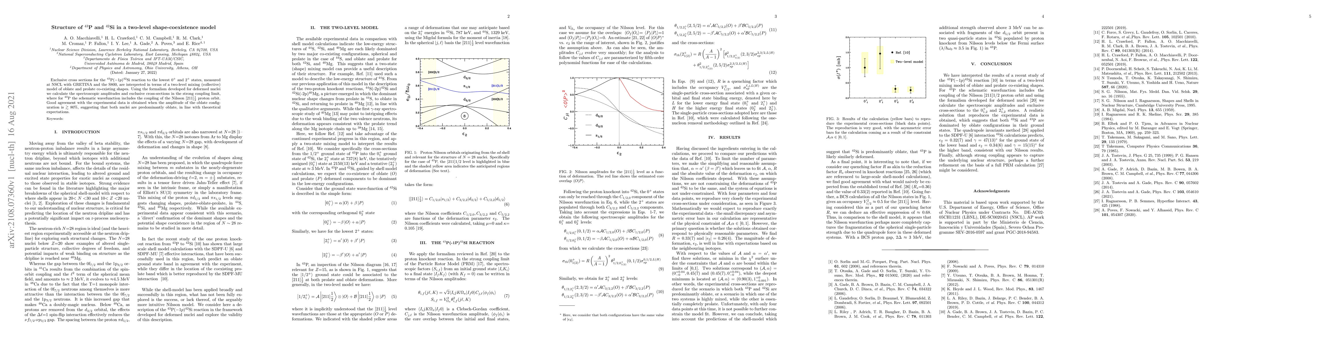 Thumbnail for Structure of $^{43}$P and $^{42}$Si in a two-level shape-coexistence
  model