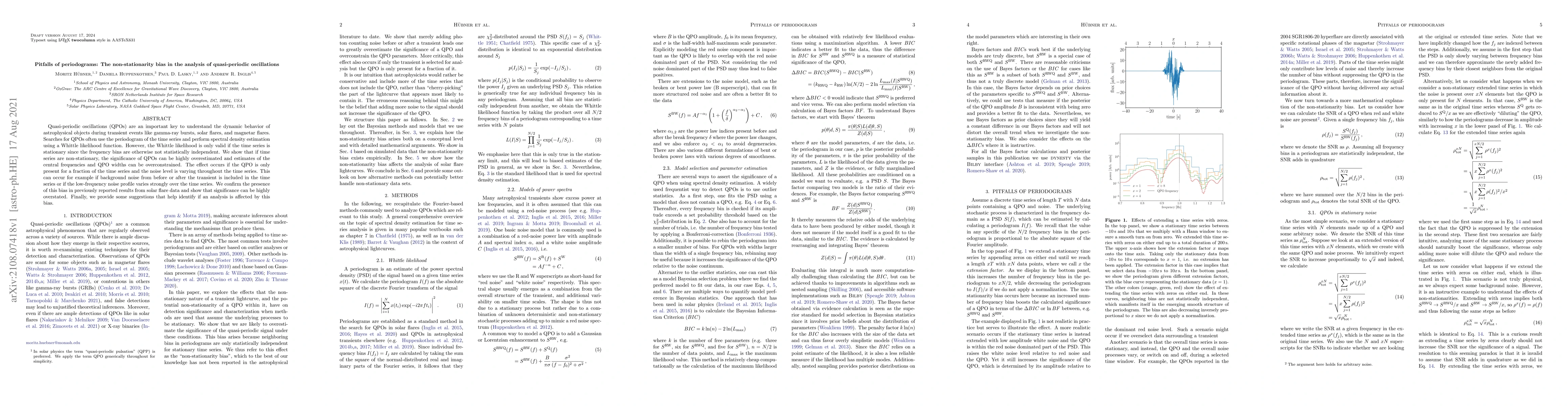 Thumbnail for Pitfalls of periodograms: The non-stationarity bias in the analysis of
  quasi-periodic oscillations