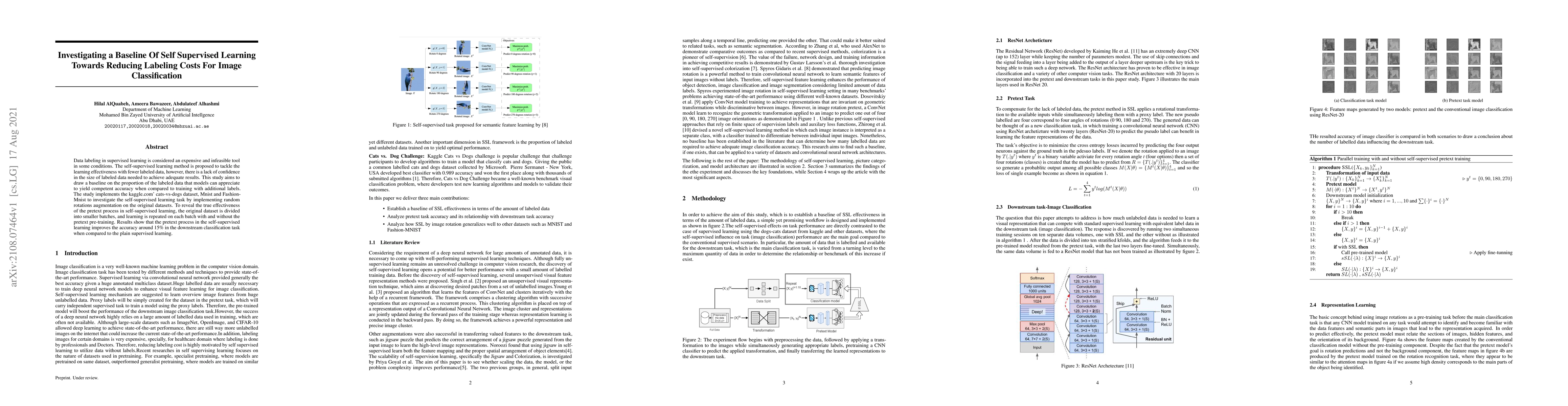 Thumbnail for Investigating a Baseline Of Self Supervised Learning Towards Reducing
  Labeling Costs For Image Classification