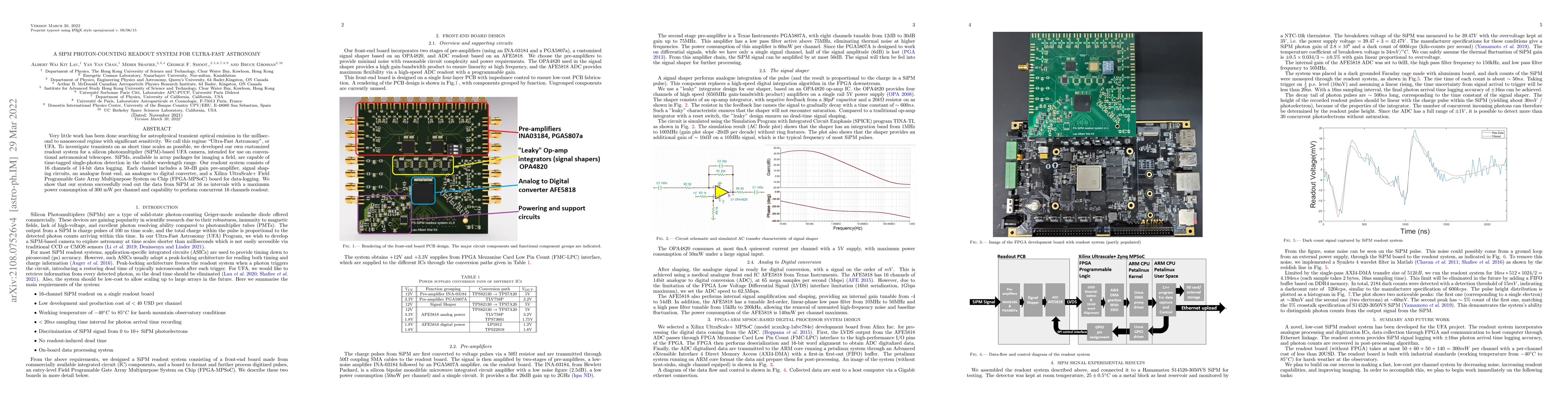 Thumbnail for A SiPM photon-counting readout system for Ultra-Fast Astronomy