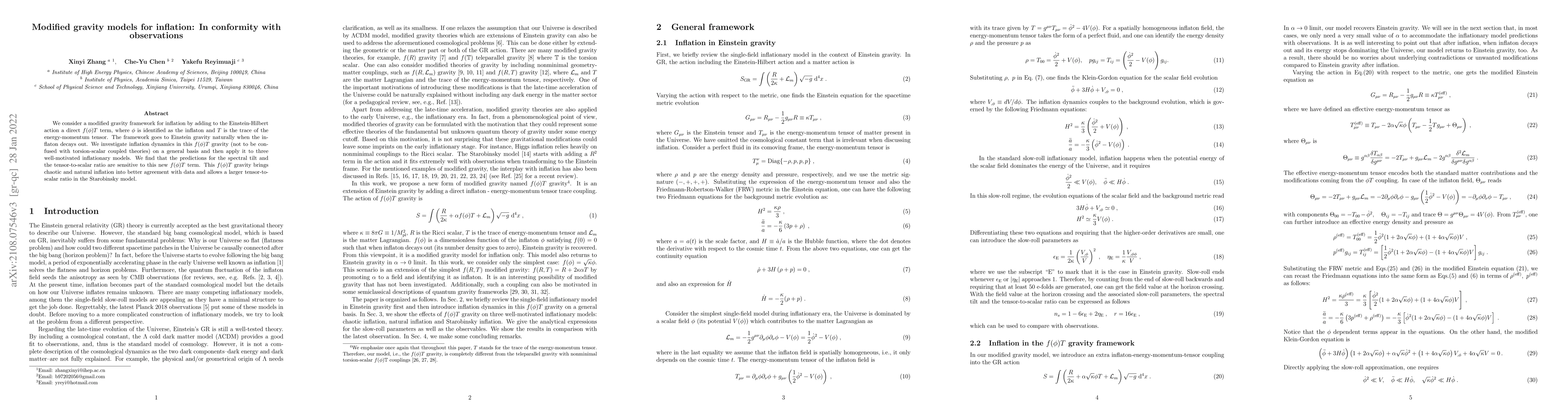 Thumbnail for Modified gravity models for inflation: In conformity with observations