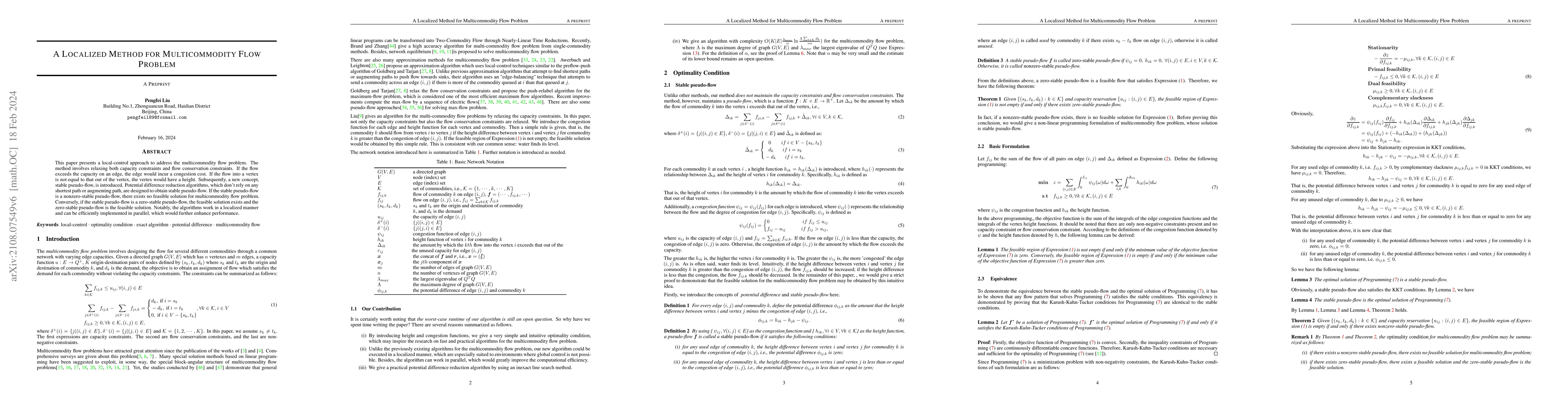 Thumbnail for A Localized Method for the Multi-commodity Flow Problem