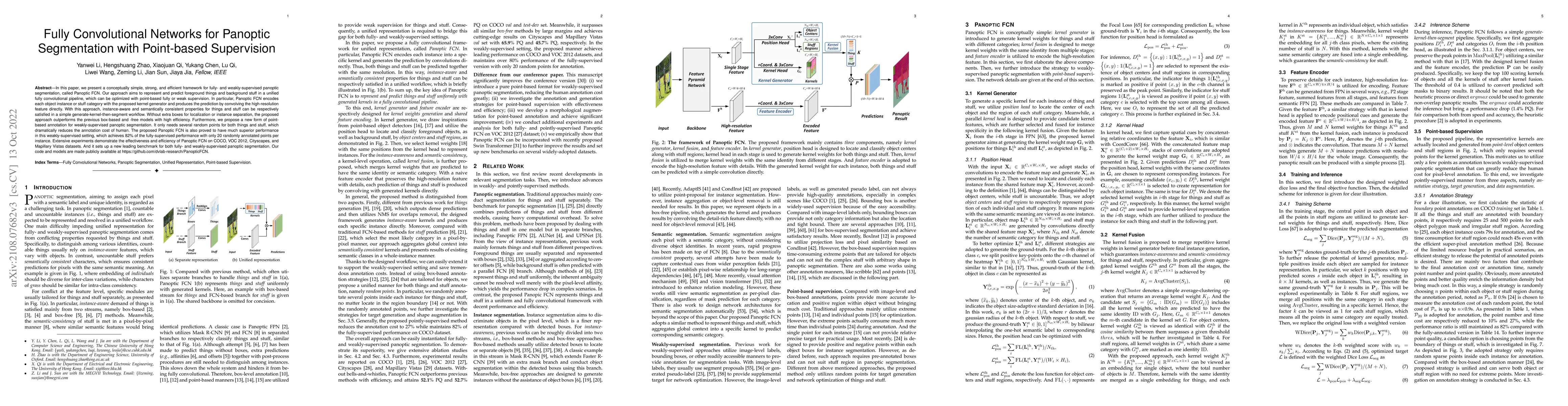 Thumbnail for Fully Convolutional Networks for Panoptic Segmentation with Point-based
  Supervision