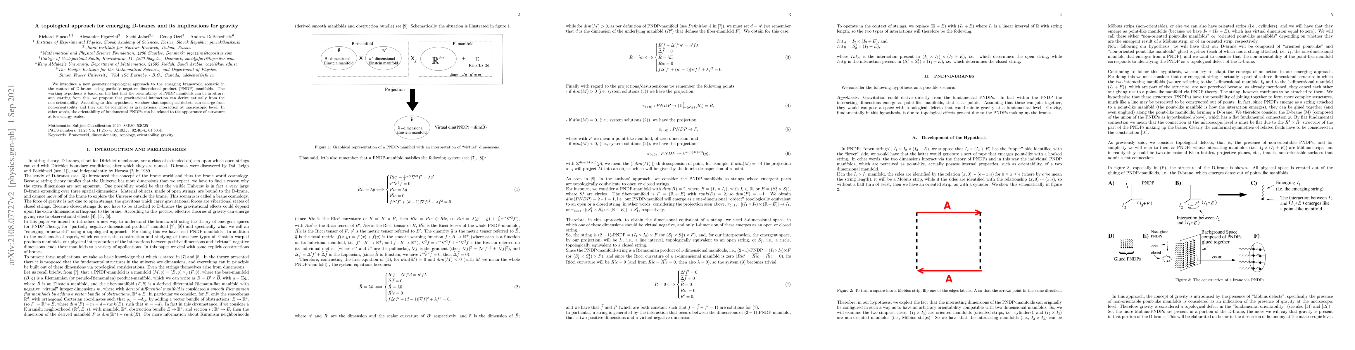Thumbnail for A topological approach for emerging D-branes and its implications for
  gravity