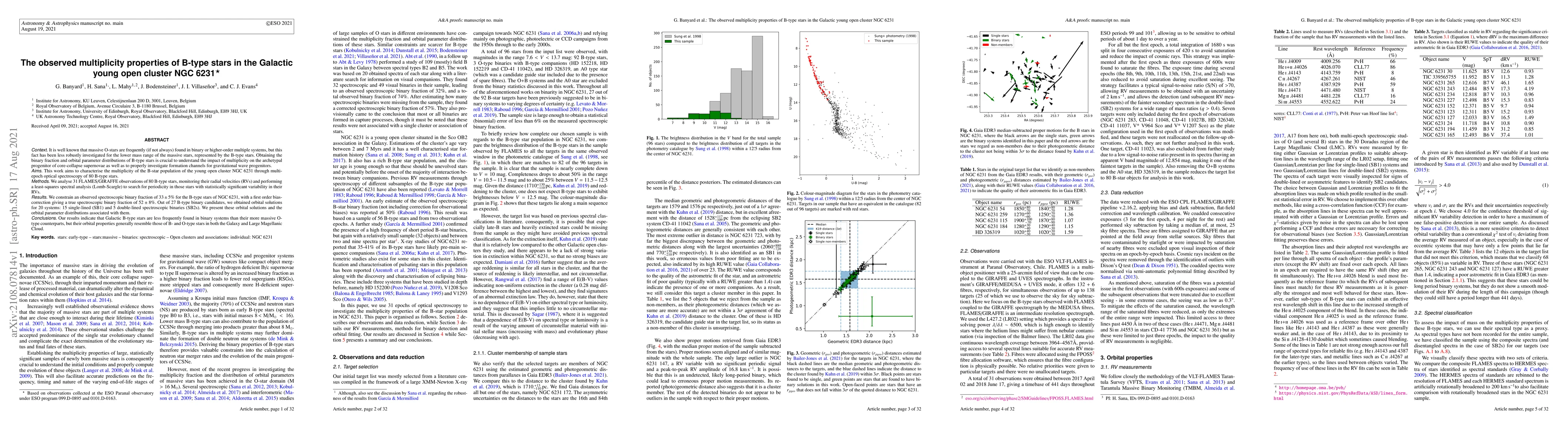 Thumbnail for The observed multiplicity properties of B-type stars in the Galactic
  young open cluster NGC 6231