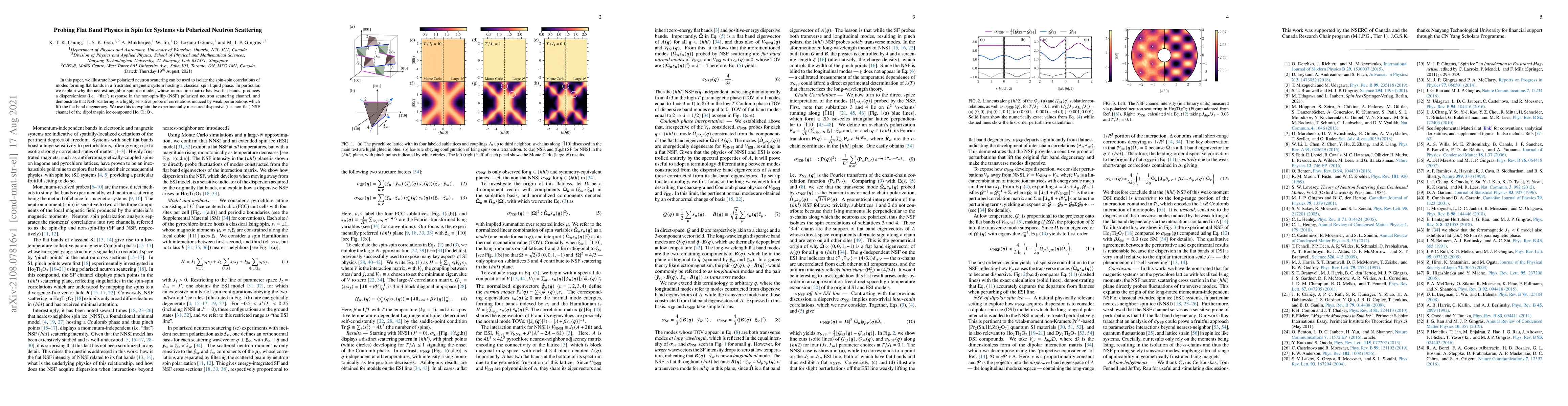 Thumbnail for Probing Flat Band Physics in Spin Ice Systems via Polarized Neutron
  Scattering