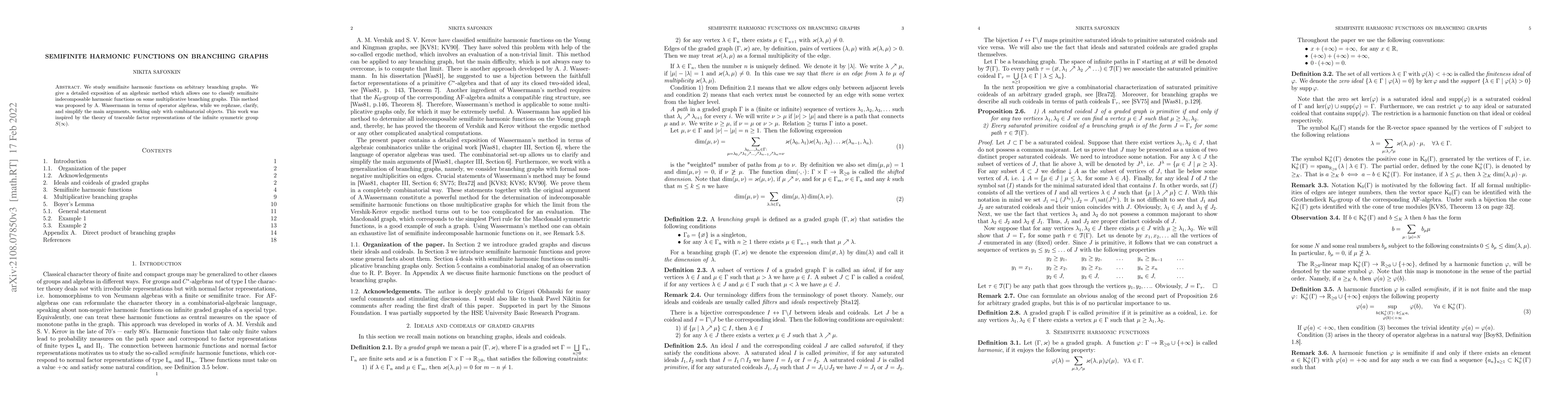 Thumbnail for Semifinite harmonic functions on branching graphs
