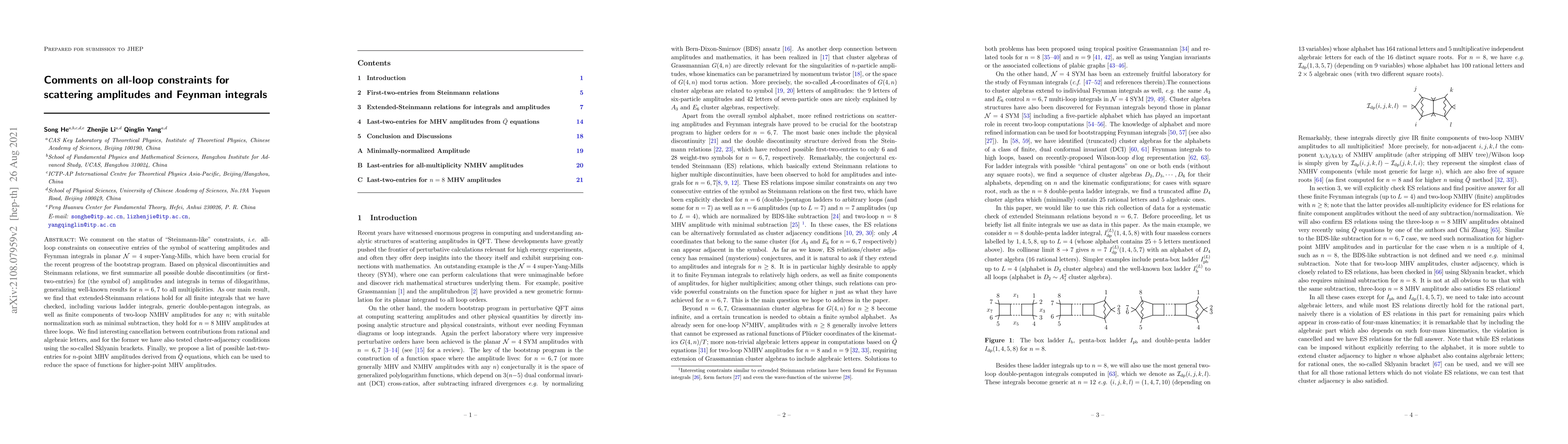 Thumbnail for Comments on all-loop constraints for scattering amplitudes and Feynman
  integrals