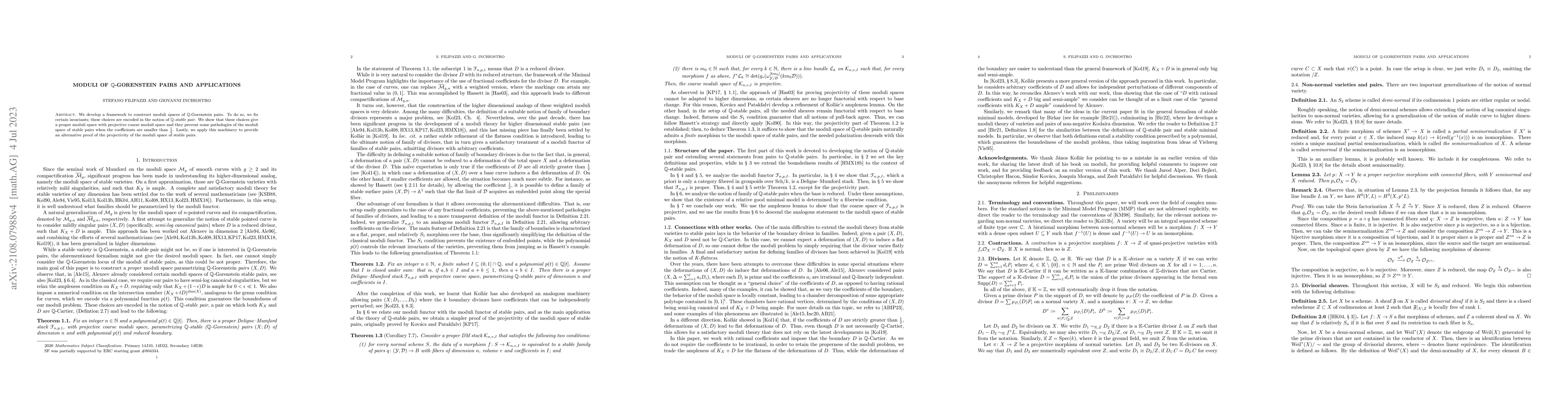 Thumbnail for Moduli of $\mathbb{Q}$-Gorenstein pairs and applications