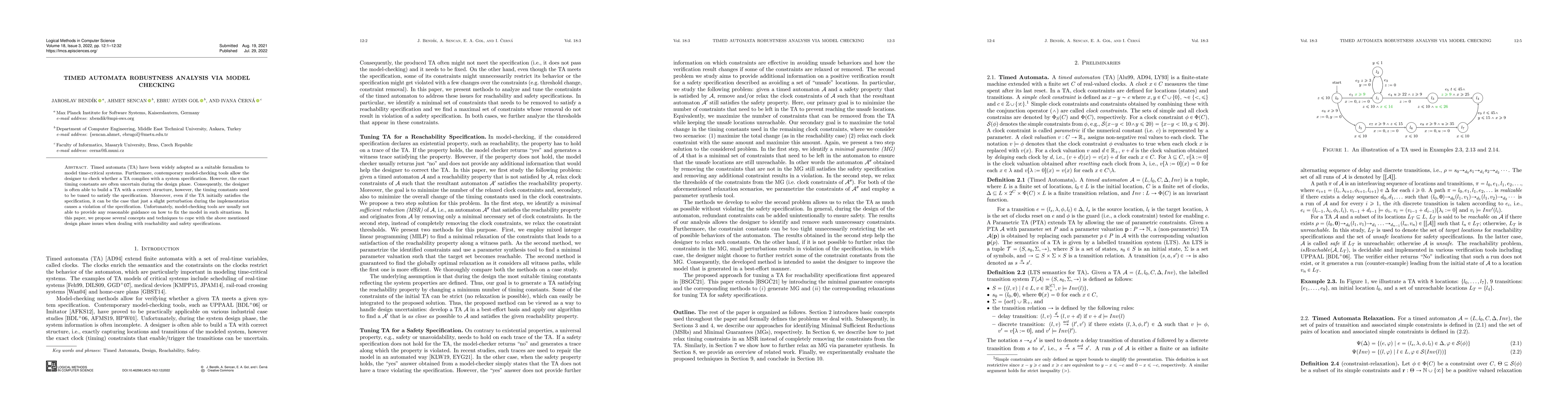 Thumbnail for Timed Automata Robustness Analysis via Model Checking