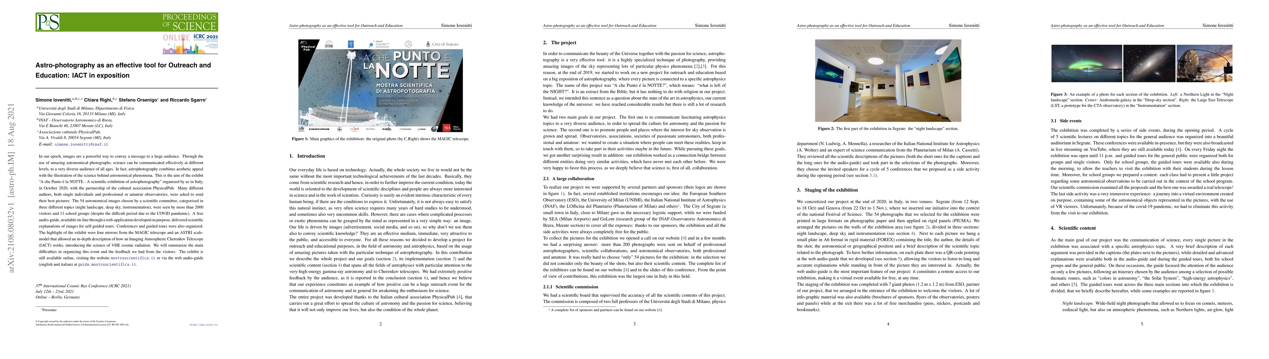 Thumbnail for Astro-photography as an effective tool for Outreach and Education: IACT
  in exposition