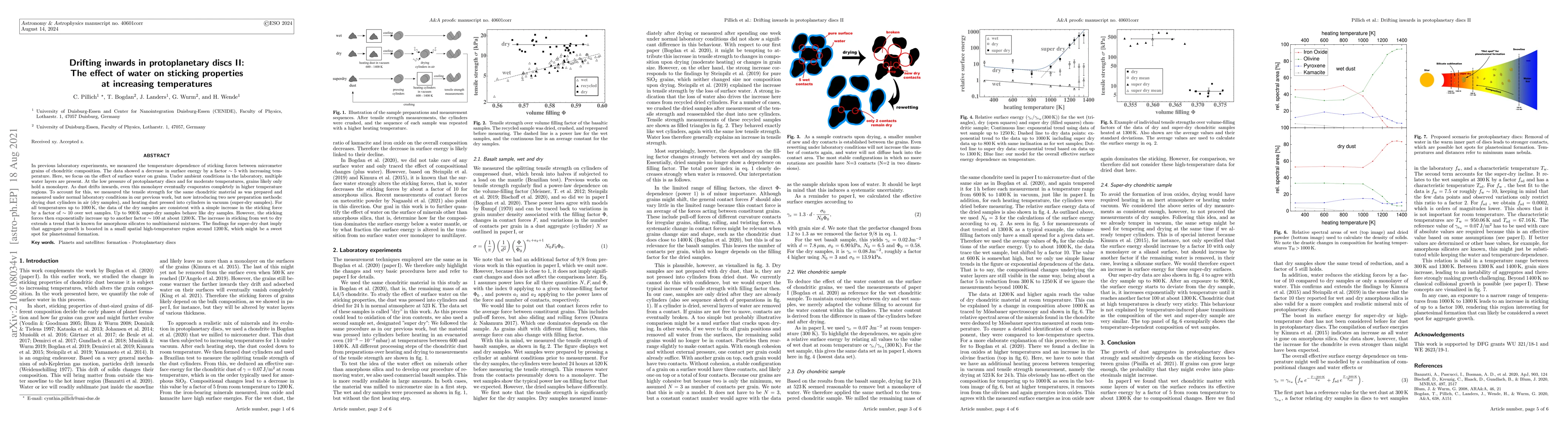 Thumbnail for Drifting inwards in protoplanetary discs II: The effect of water on
  sticking properties at increasing temperatures