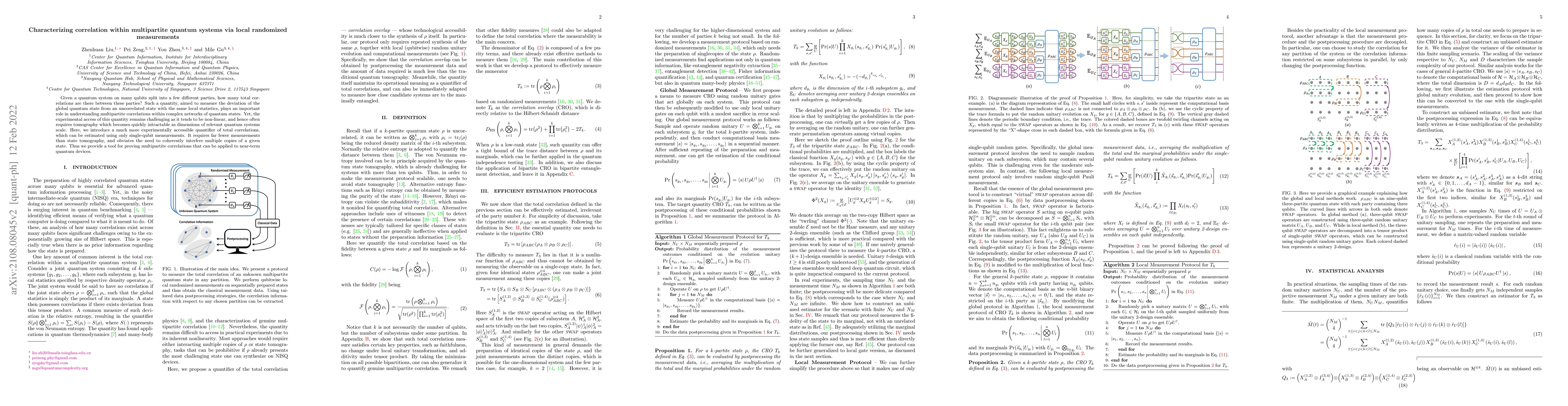 Thumbnail for Characterizing correlation within multipartite quantum systems via local
  randomized measurements