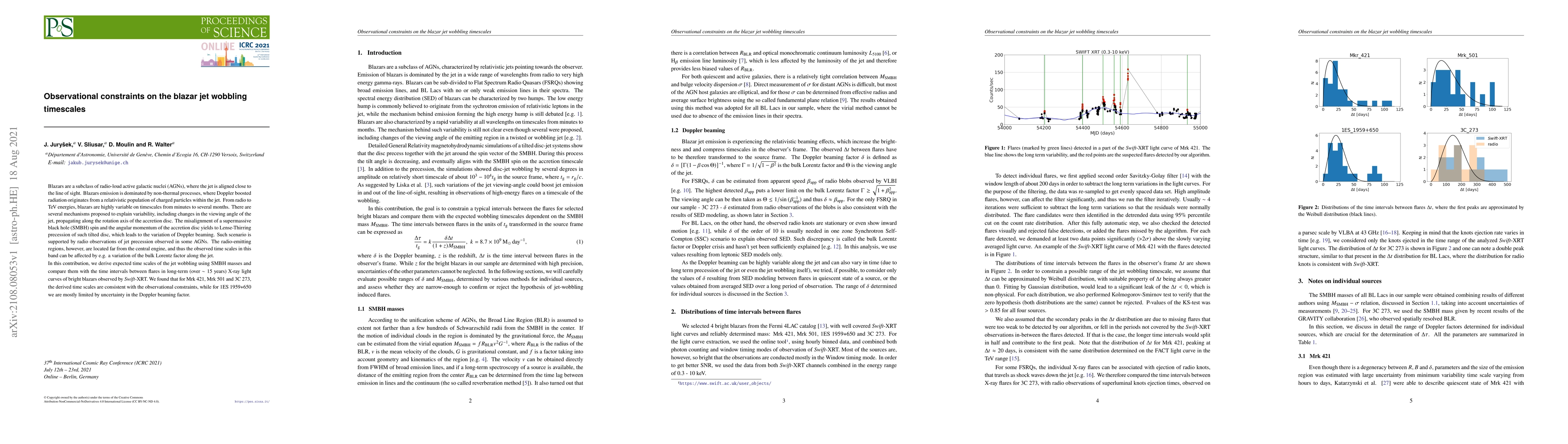 Thumbnail for Observational constraints on the blazar jet wobbling timescales