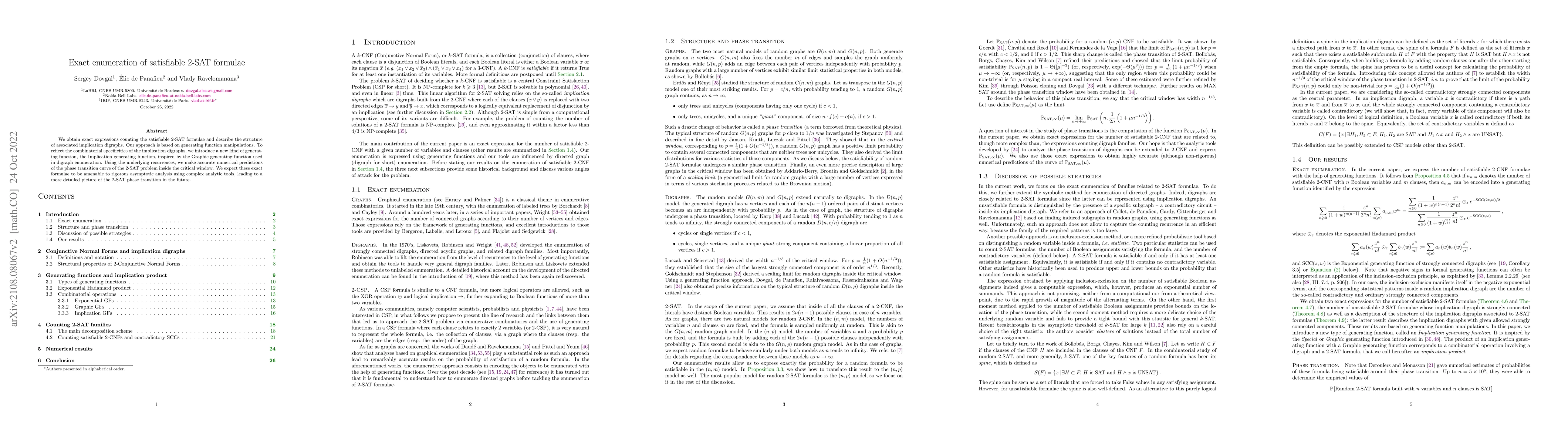 Thumbnail for Exact enumeration of satisfiable 2-SAT formulae
