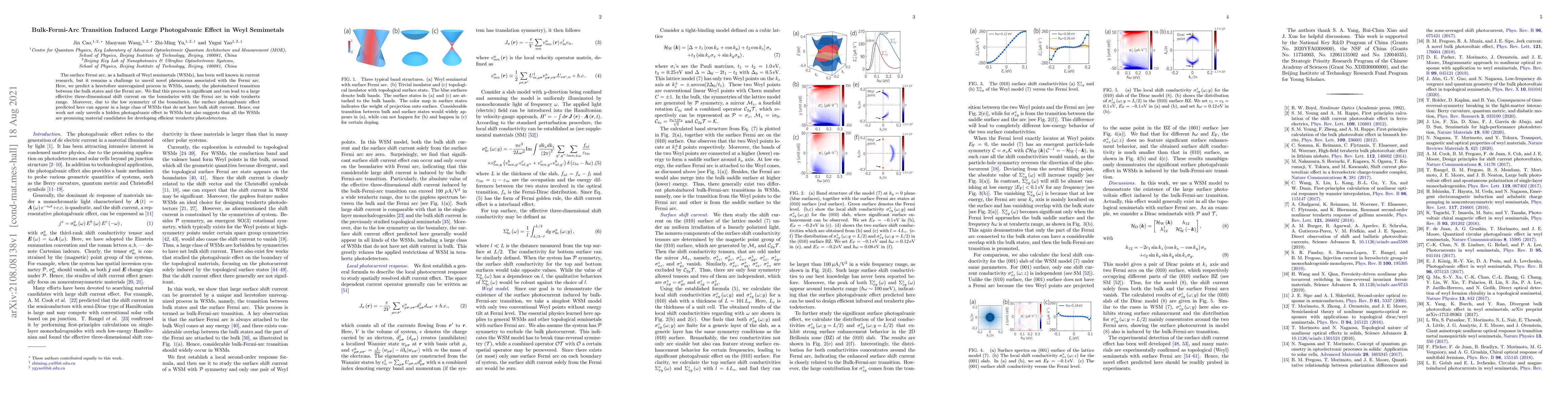 Thumbnail for Bulk-Fermi-Arc Transition Induced Large Photogalvanic Effect in Weyl
  Semimetals