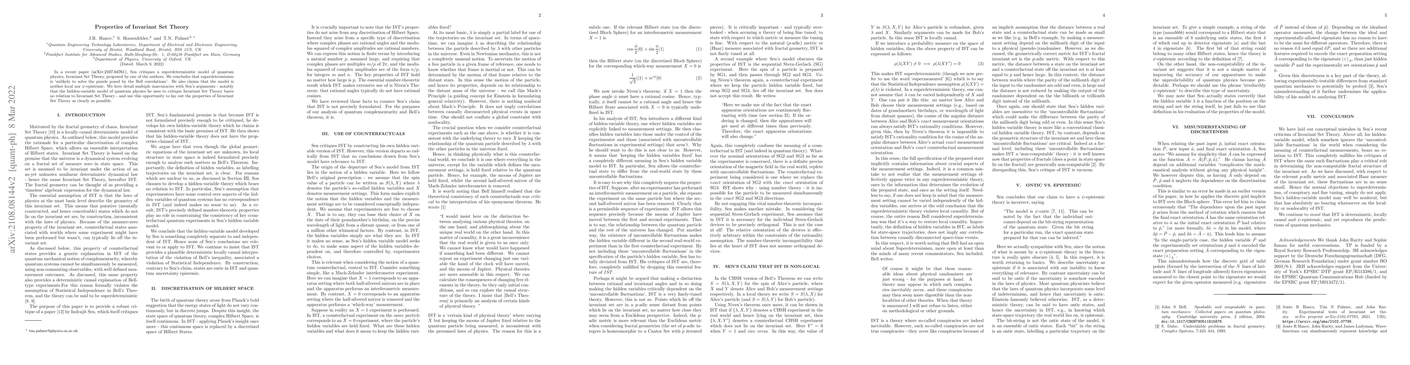 Thumbnail for Properties of Invariant Set Theory
