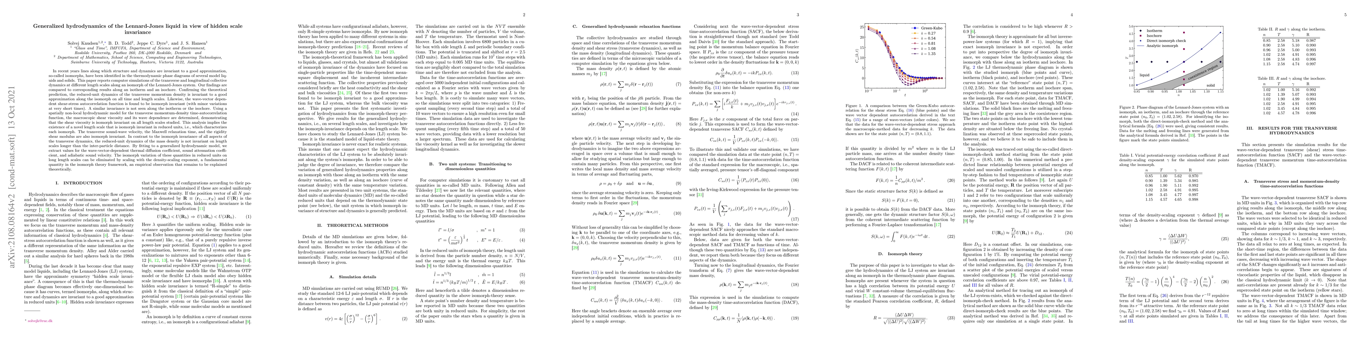 Thumbnail for Generalized hydrodynamics of the Lennard-Jones liquid in view of hidden
  scale invariance