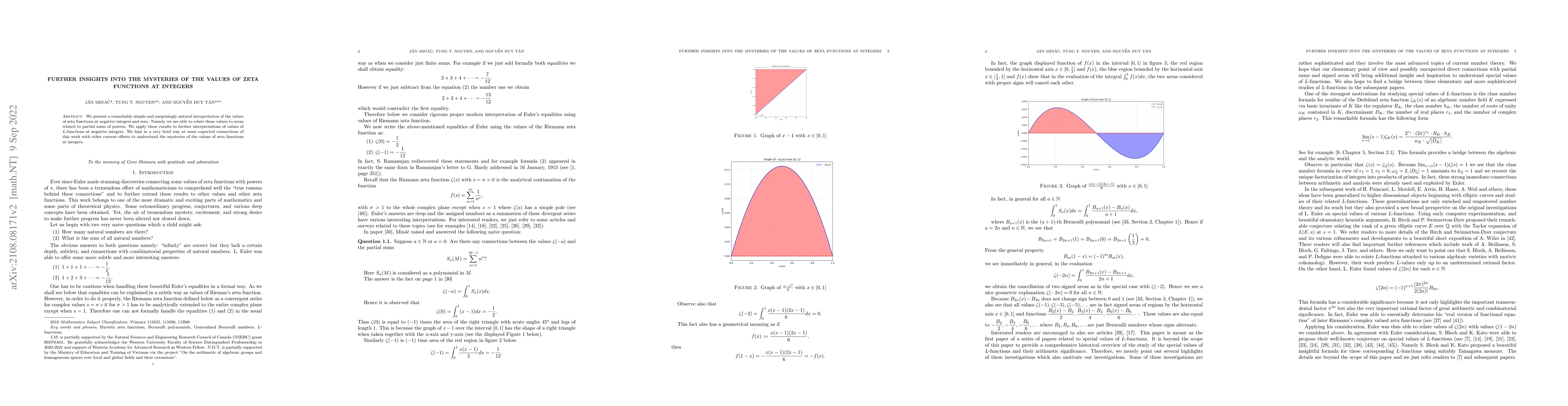 Thumbnail for Further insights into the mysteries of the values of zeta functions at
  integers