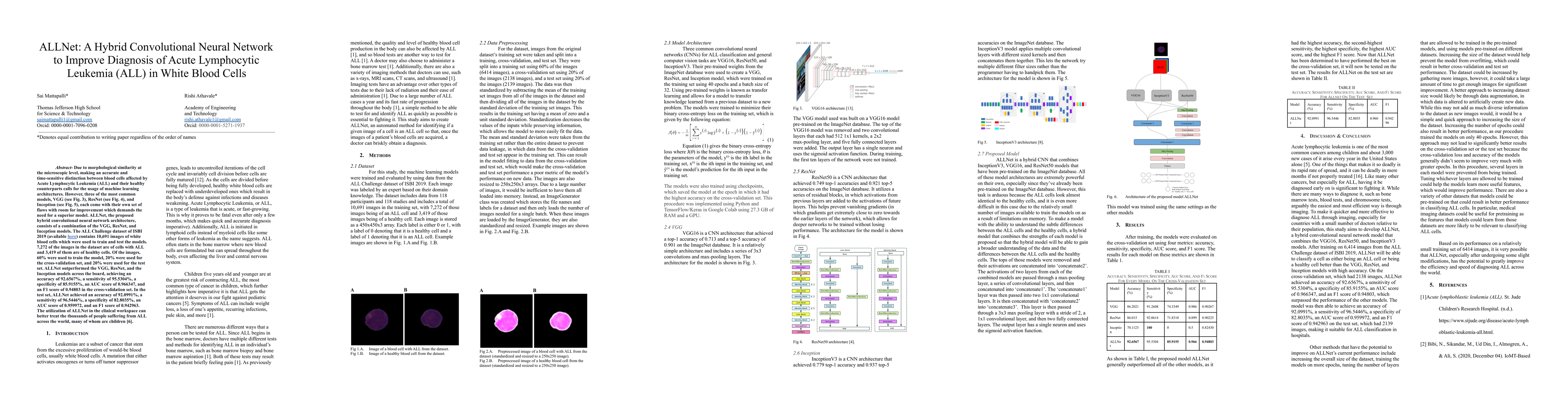 Thumbnail for ALLNet: A Hybrid Convolutional Neural Network to Improve Diagnosis of
  Acute Lymphocytic Leukemia (ALL) in White Blood Cells