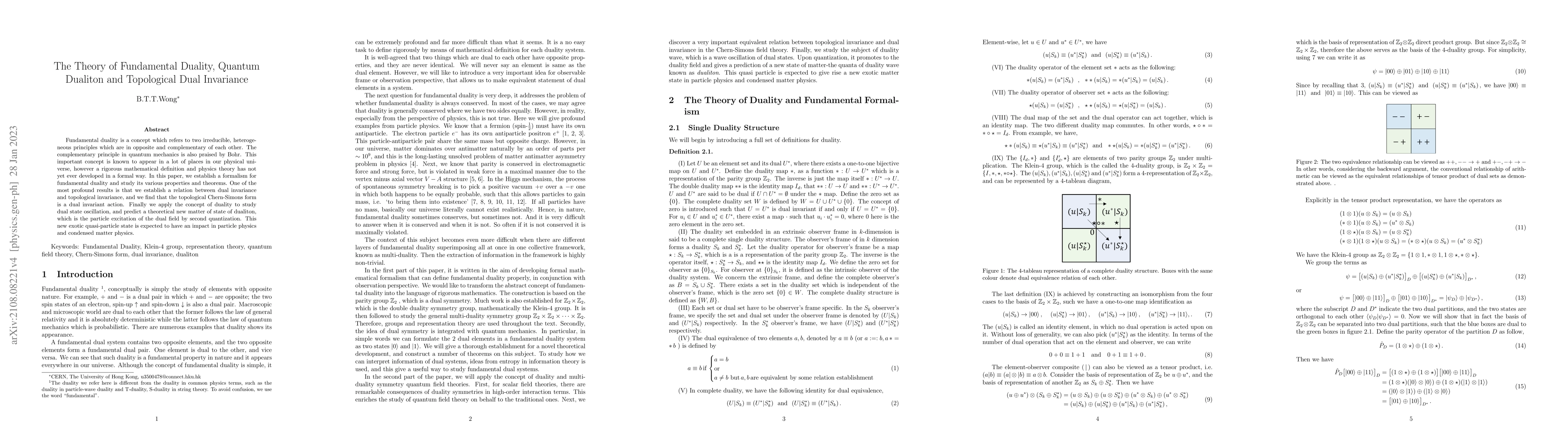 Thumbnail for The Theory of Fundamental Duality, Quantum Dualiton and Topological Dual
  Invariance