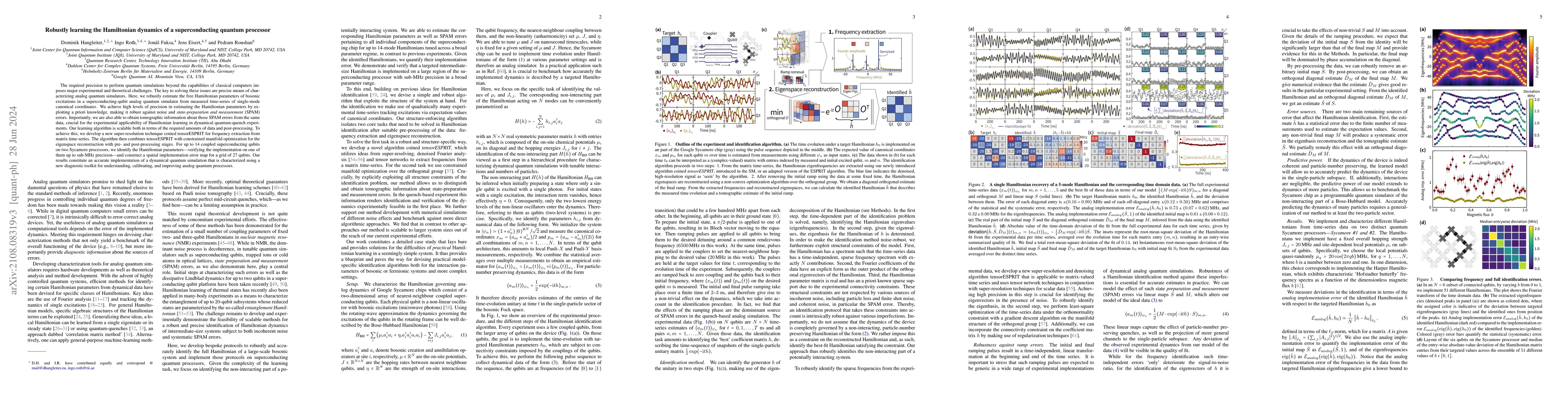 Thumbnail for Robustly learning the Hamiltonian dynamics of a superconducting quantum
  processor