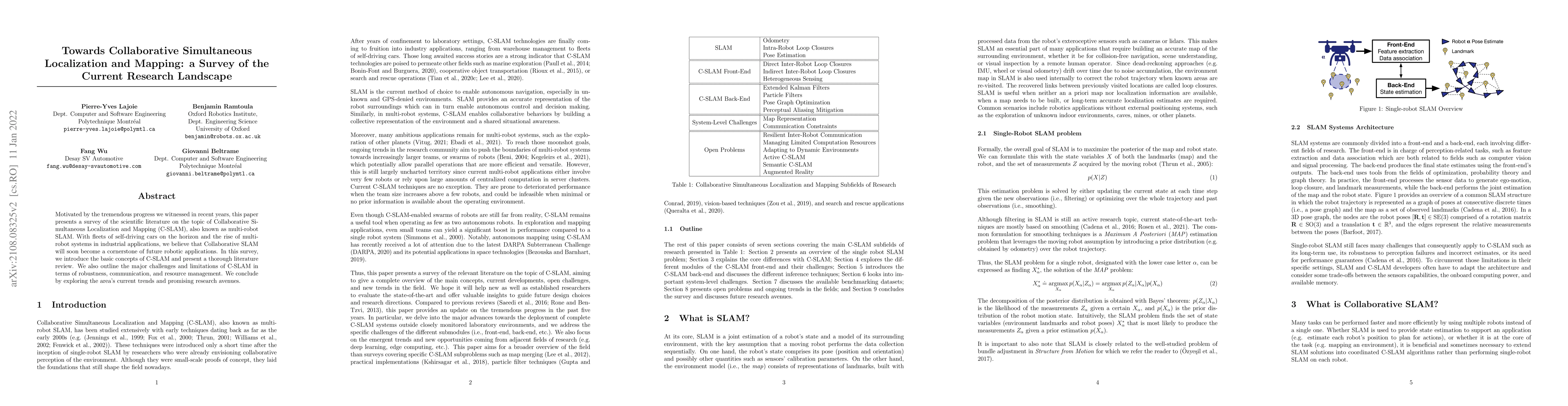 Thumbnail for Towards Collaborative Simultaneous Localization and Mapping: a Survey of
  the Current Research Landscape