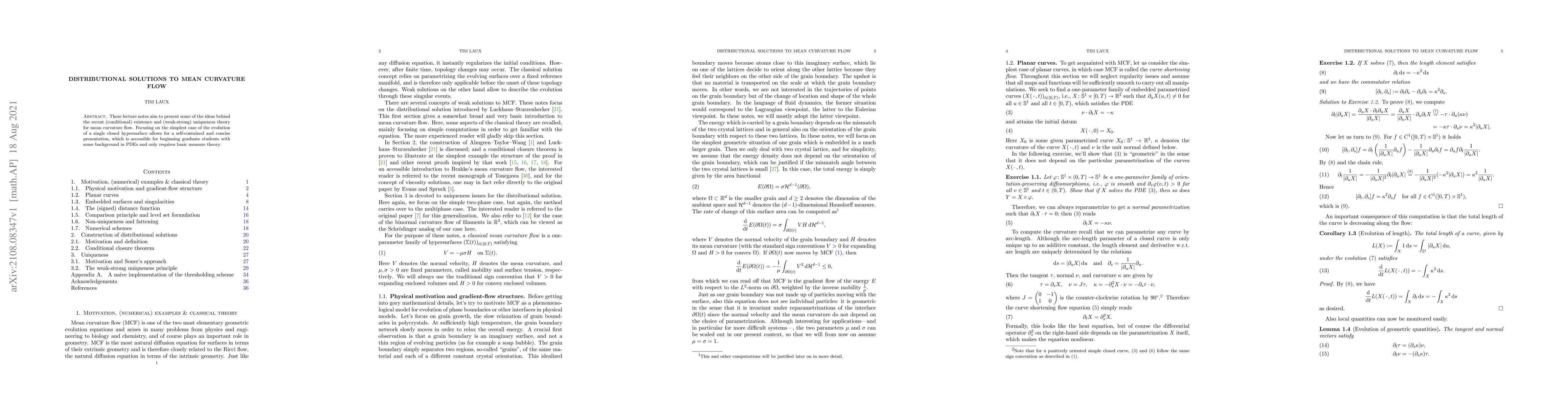 Thumbnail for Distributional solutions to mean curvature flow