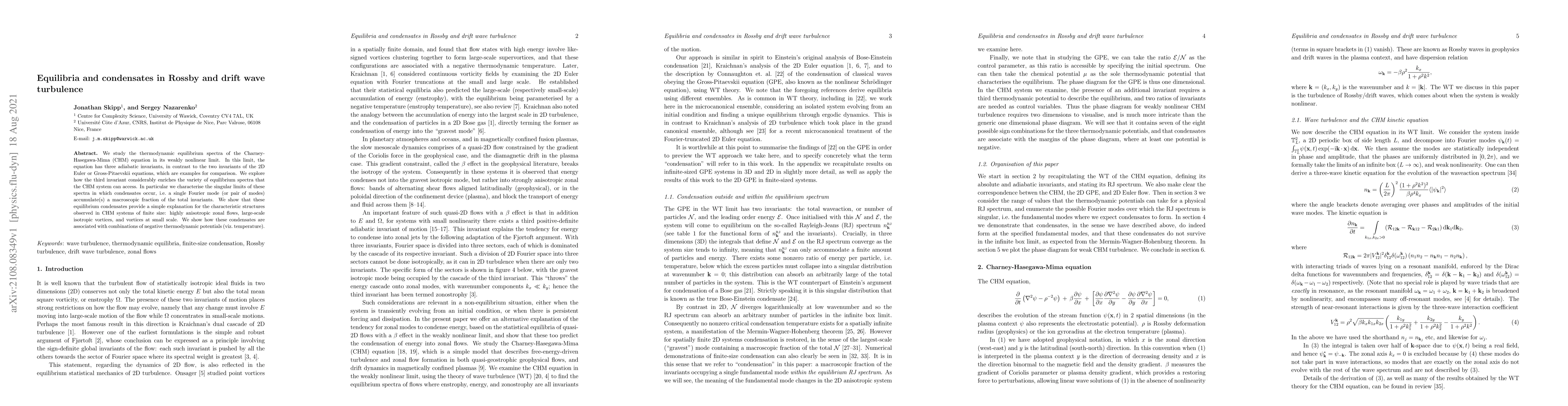 Thumbnail for Equilibria and condensates in Rossby and drift wave turbulence