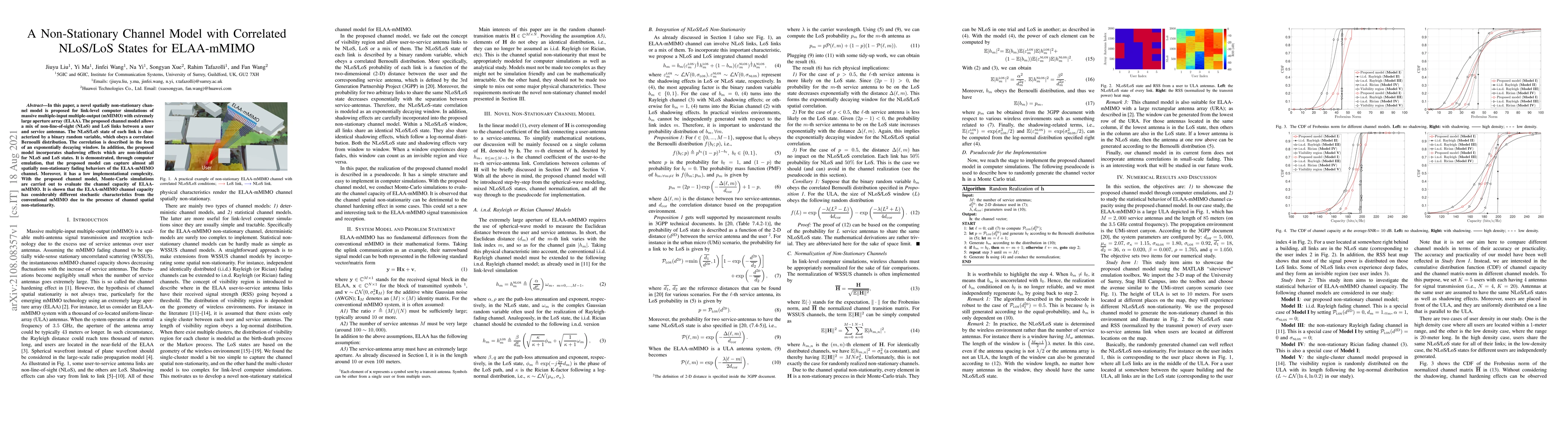 Thumbnail for A Non-Stationary Channel Model with Correlated NLoS/LoS States for
  ELAA-mMIMO