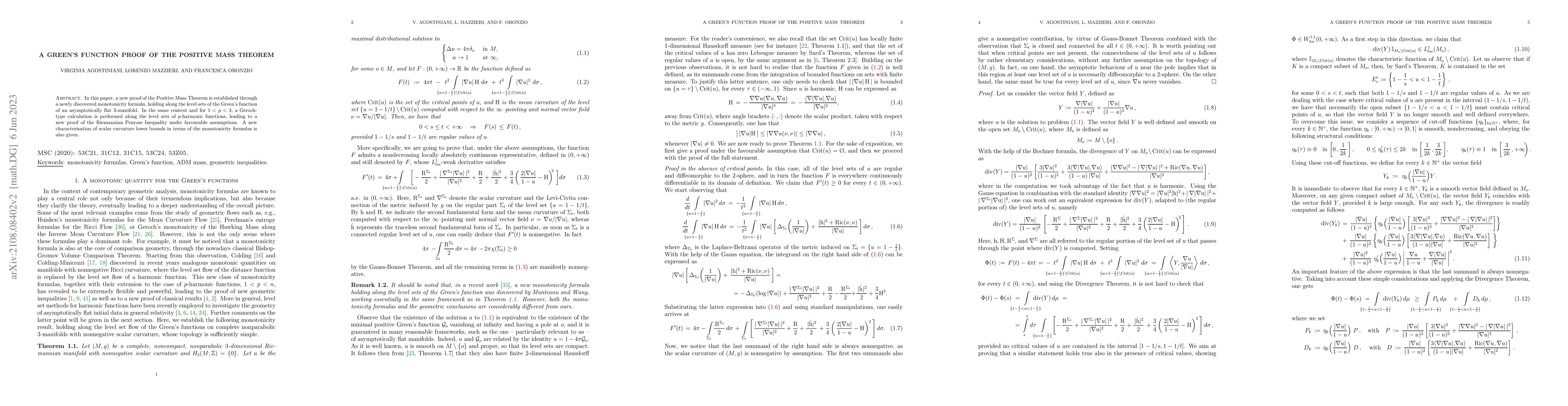 Thumbnail for A Green's function proof of the Positive Mass Theorem